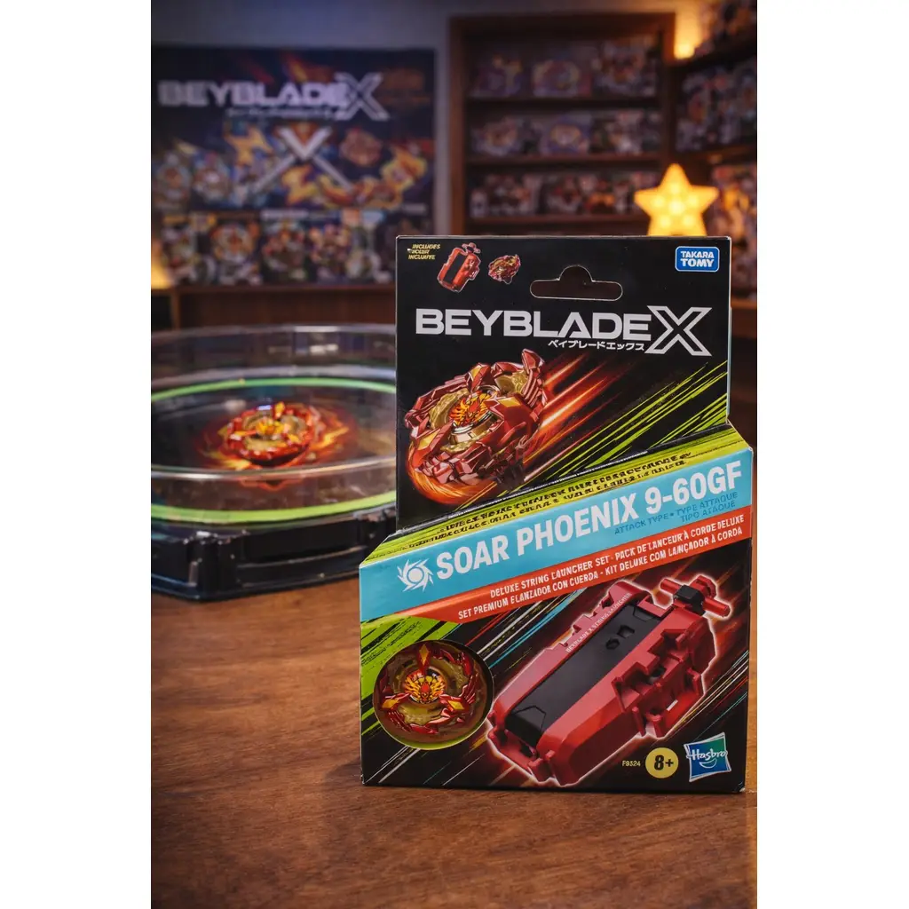 Beyblade X Soar Phoenix 9-60GF Delüks Oyun Seti String Launcher Fırlatıcı Takara Tomy BEY12000
