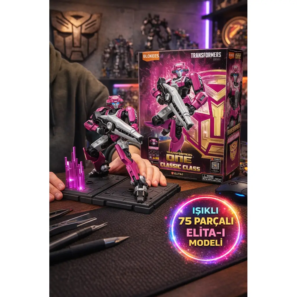 Blokees Transformers Classic Class 13 Elita I Işıklı Gözlü 75 Parça Koleksiyon Figürü Lisanslı Model