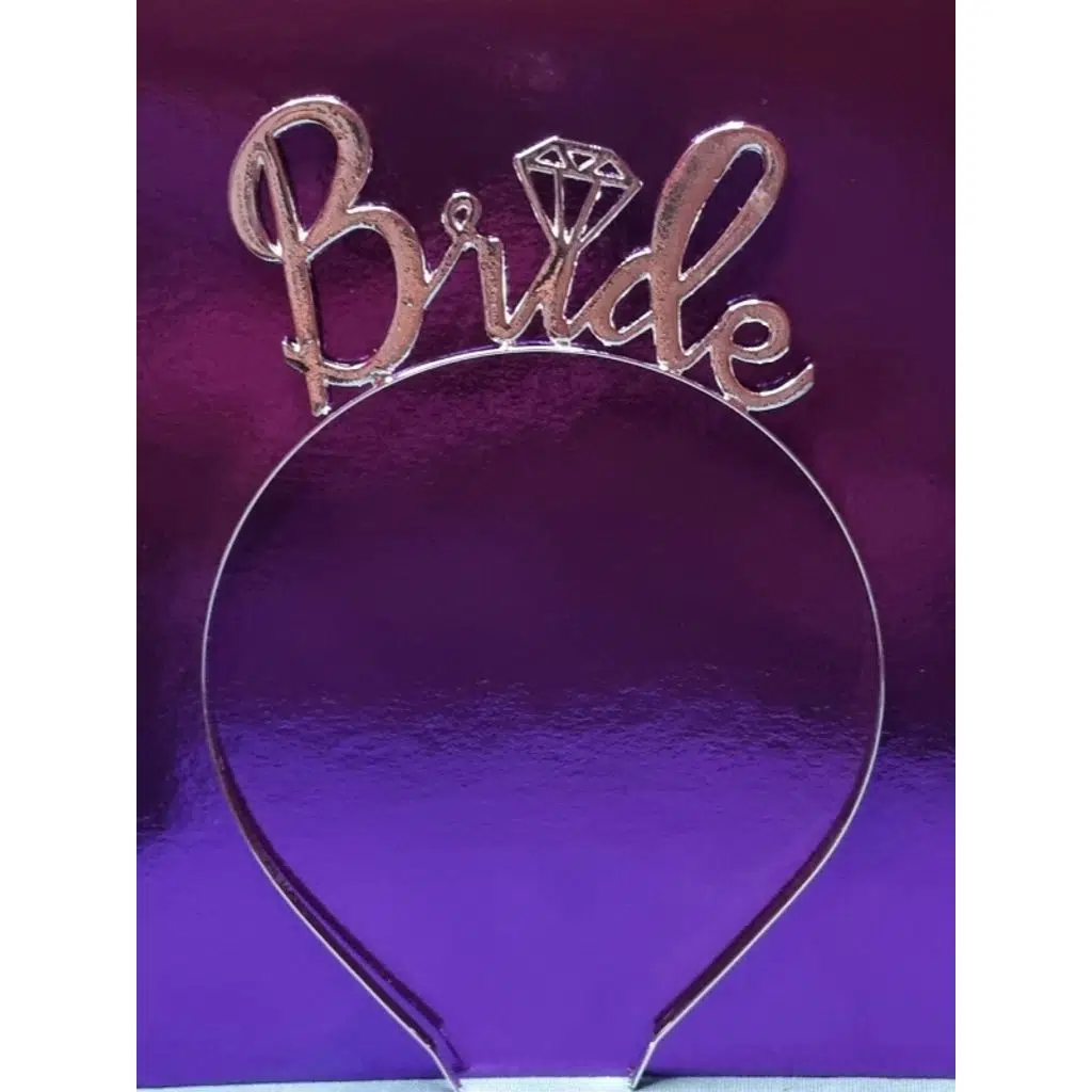 Bride Yazılı Bekarlığa Veda Partisi Metal Gelin Tacı Bride Taç 18.5 cm x 13.5 cm