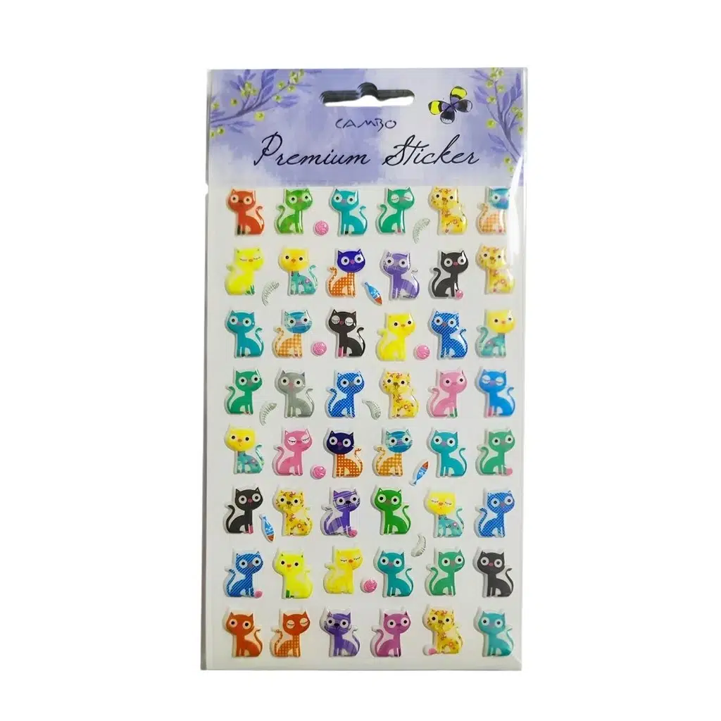 Bu-Bu Puf Sticker Balıklı Kedi