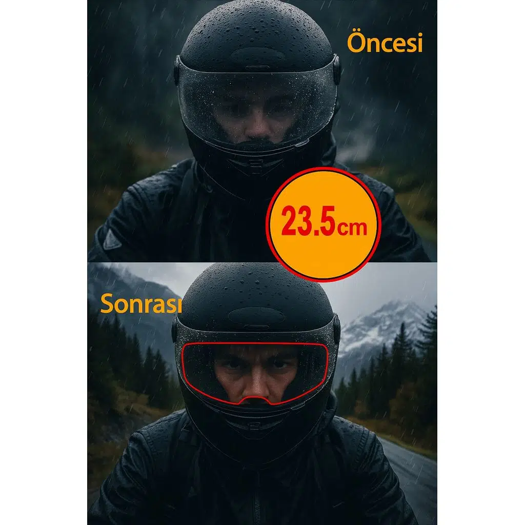 Motosiklet Kaskı Buğu Önleyici Film Su Geçirmez Dayanıklı Çizilmez Lens Şeffaf Koruma - 23.5 CM