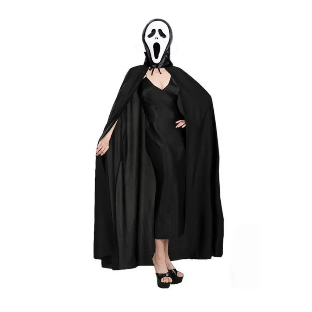 Çığlık Scream Maske Ve Yakalı Pelerinli Kostüm Seti 120 cm