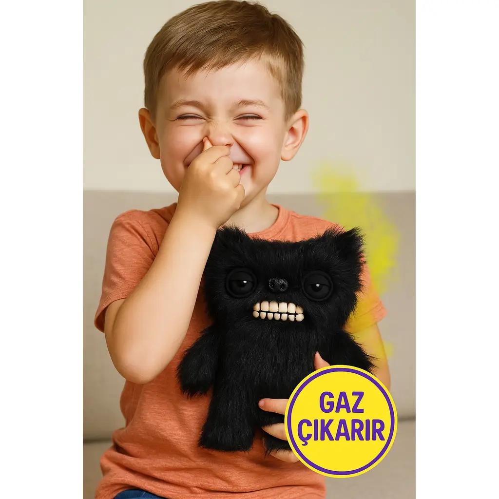 Gaz Çıkaran Fuggler Fart Face Sesli Hareket Sensörlü Komik Çirkin Peluş Oyuncak Munch Munch 22cm