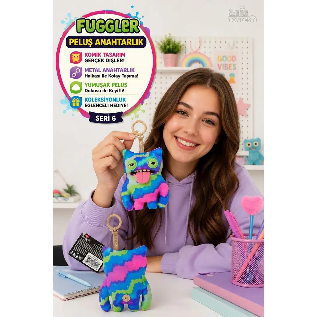 Fuggler Peluş Anahtarlık ZURU Seri 6 Ugly Monsters Koleksiyon Canavar Figür Oyuncak 11,5 cm