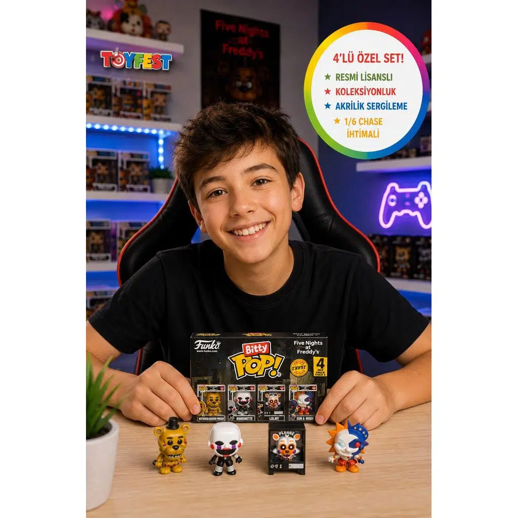 Funko Bitty Pop Five Nights at Freddy's 4'lü Mini Figür Seti Withered Freddy Marionette 2.3 cm