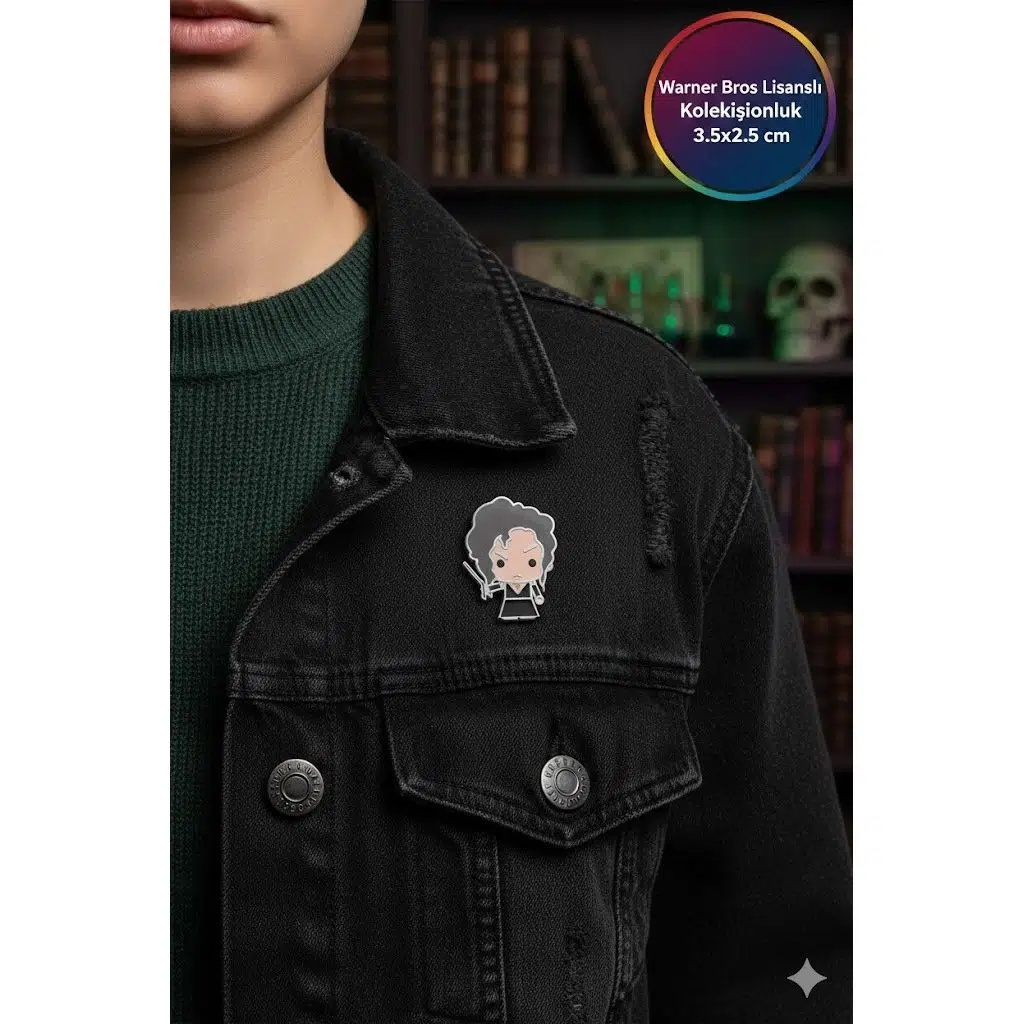Harry Potter Bellatrix Pin Rozet Warner Bros Lisanslı 3.5x2.5 cm Koleksiyonluk