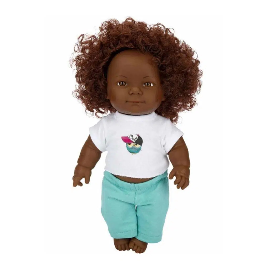 Kıvırcık Esmer Dada Bebek 35 Cm
