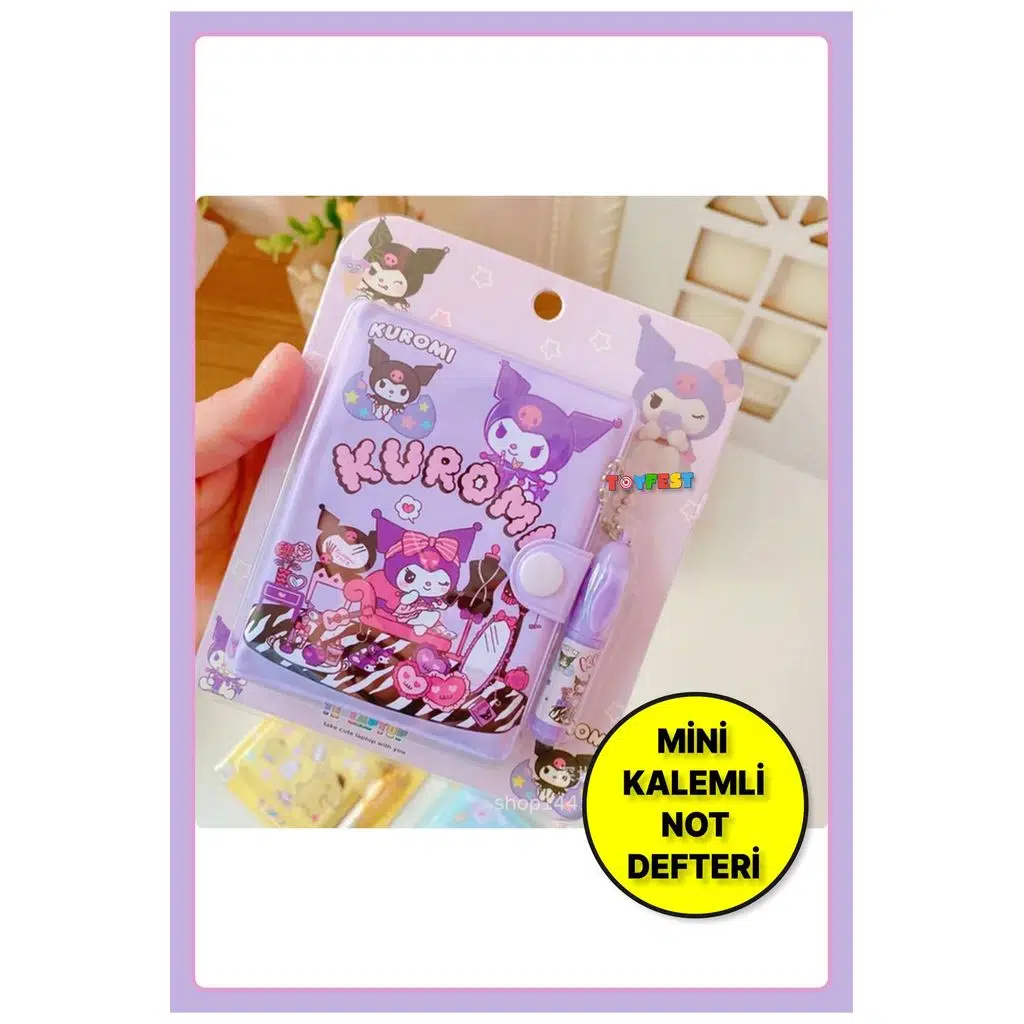 Kuromi Figürlü Küçük Kalemli Notluk & Not Defteri - 1 ADET