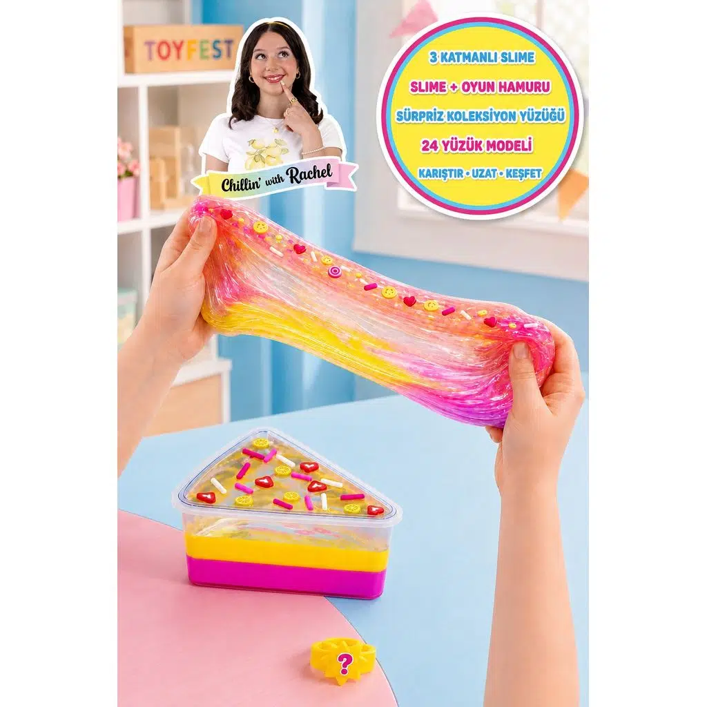 Jelly Cakes Lemonade Lush Squishy 3 Katmanlı Sıkmalık Sürpriz Yüzüklü Pasta Dilimli Duyusal Slime