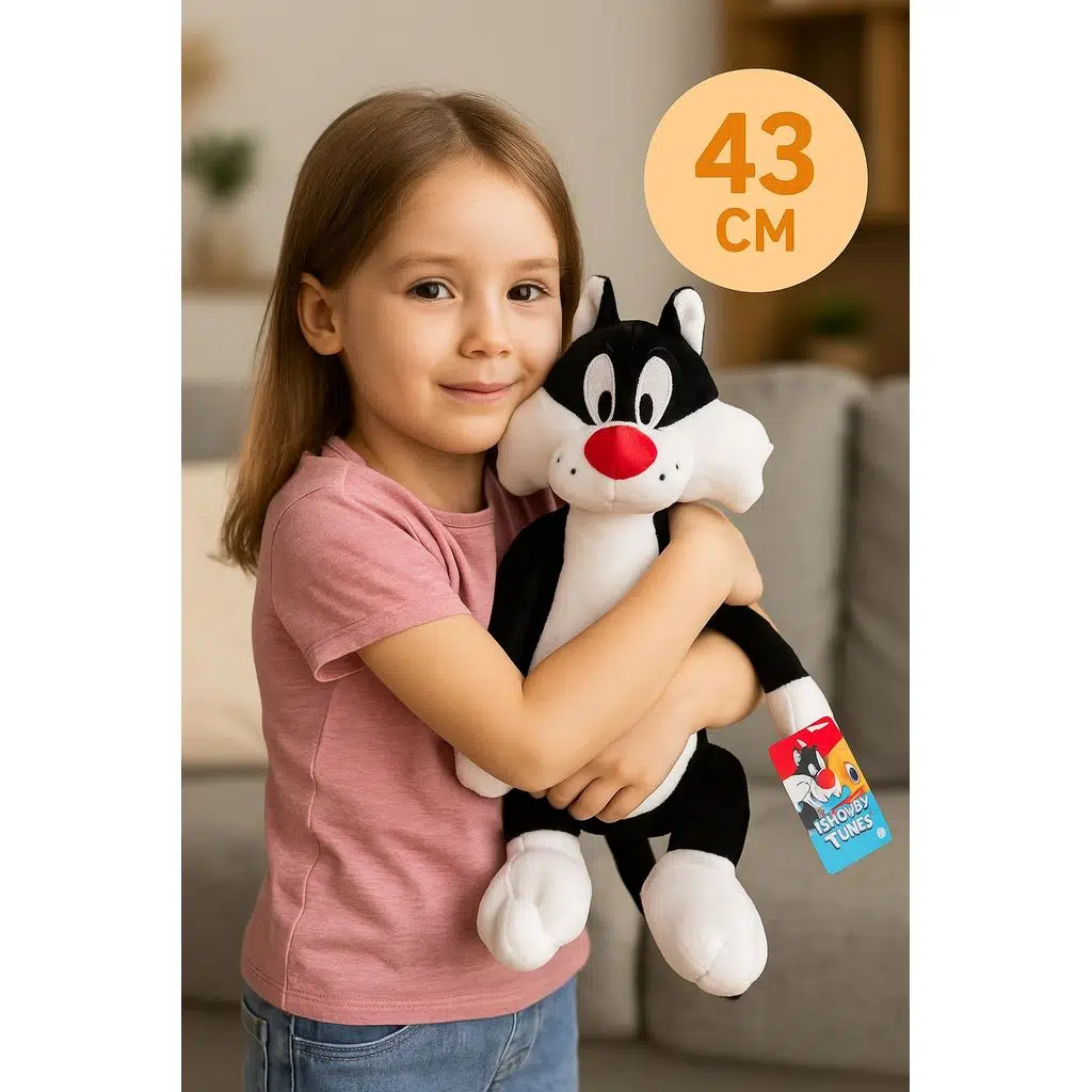 Looney Tunes Çizgi Film Karakteri Sylvester Lisanslı Peluş Oyuncak - 43 cm