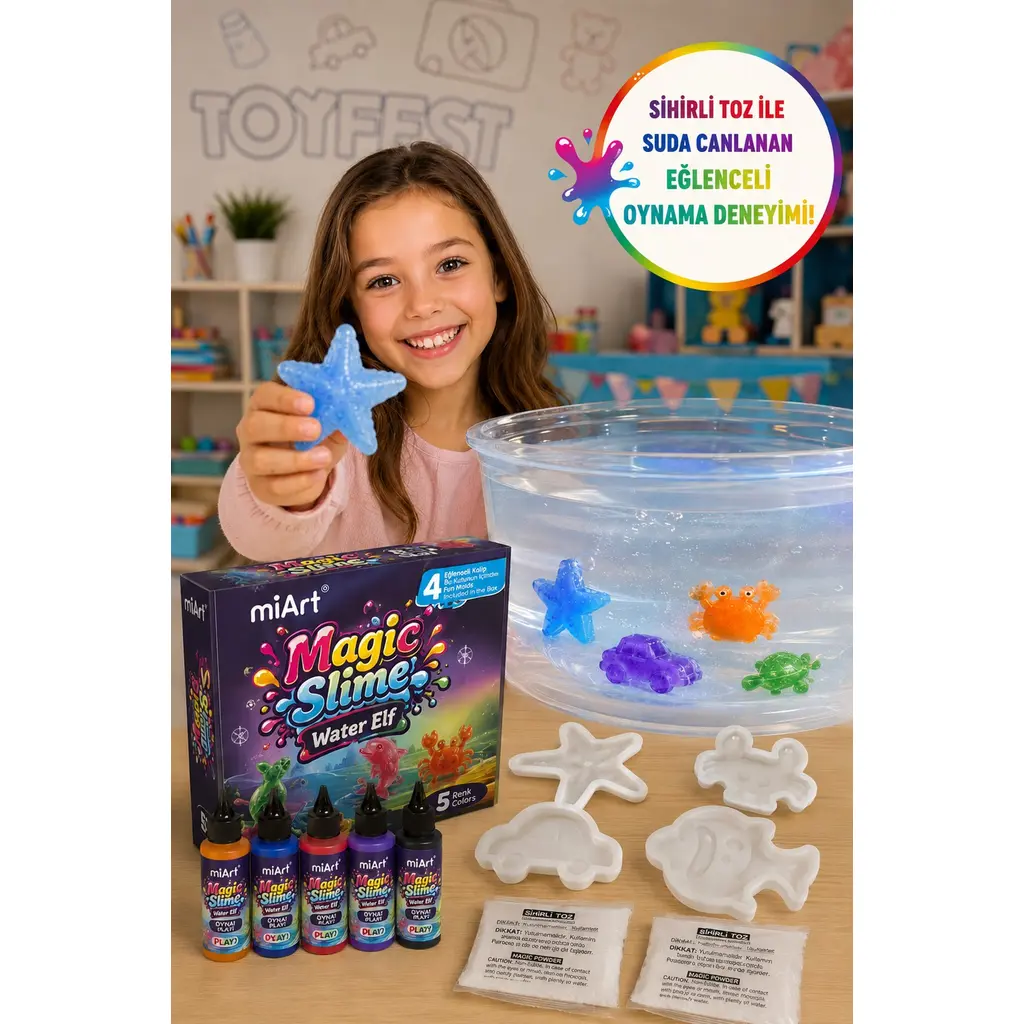 Magic Slime Water Elf Karışık Sihirli Slime Oyun Seti 5 Renk 4 Kalıp Çocuk Aktivite