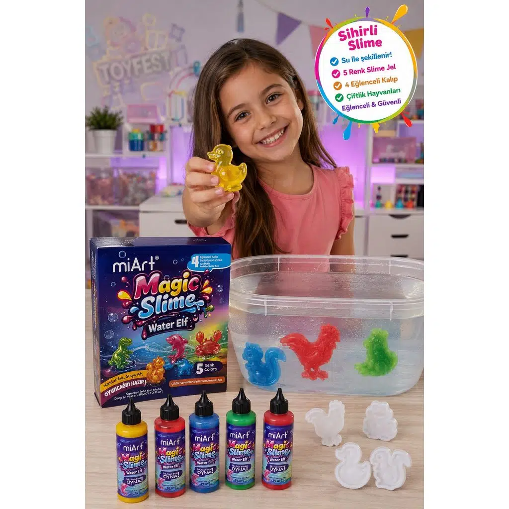 Magic Slime Water Elf Çiftlik Hayvanları Sihirli Slime Oyun Seti 5 Renk 4 Kalıp