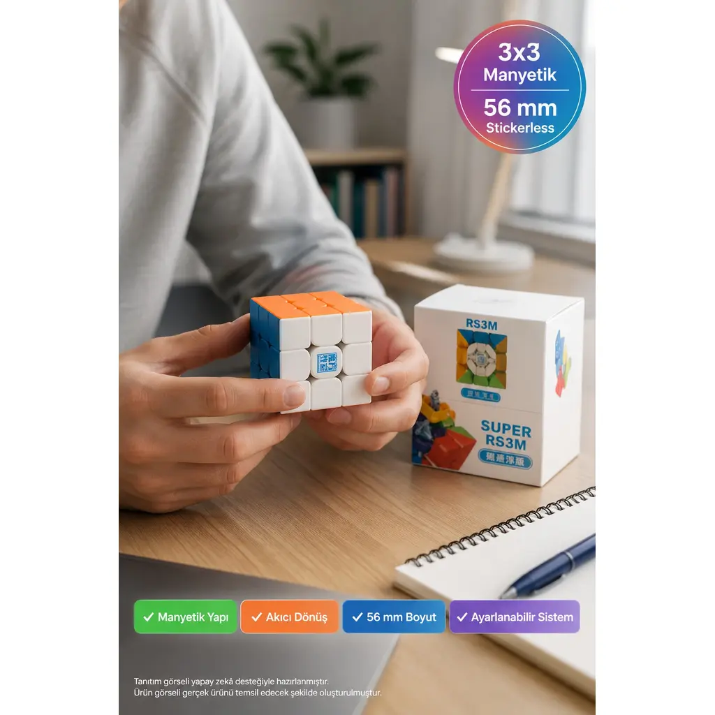 Manyetik 3x3 Zeka Küpü Akıl Küpü Sabır Küpü Super RS3M 2022 Stickerless Hız Küpü 5,55 cm