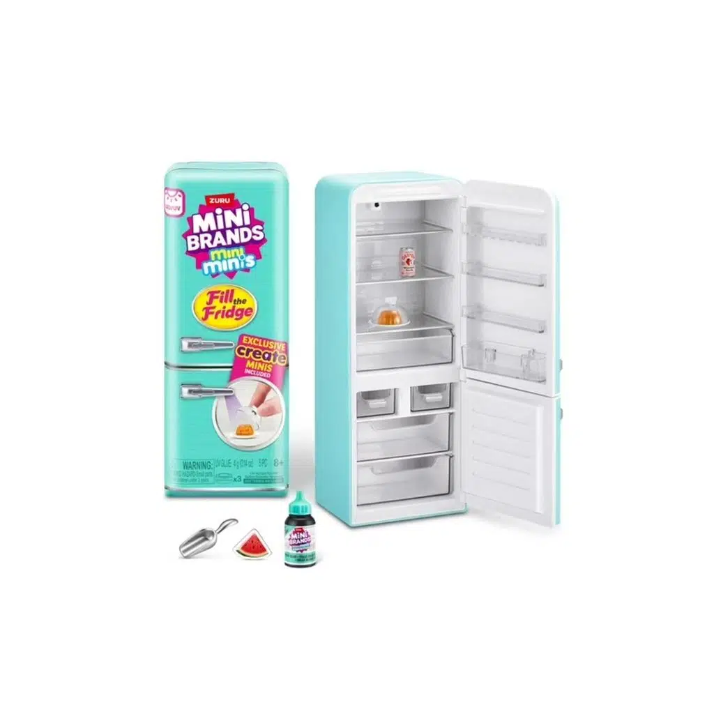 Mini Brands Mini Buzdolabı Seti – Işıklı Mini Fridge + Mini Yiyecek Aksesuarları Oyuncak