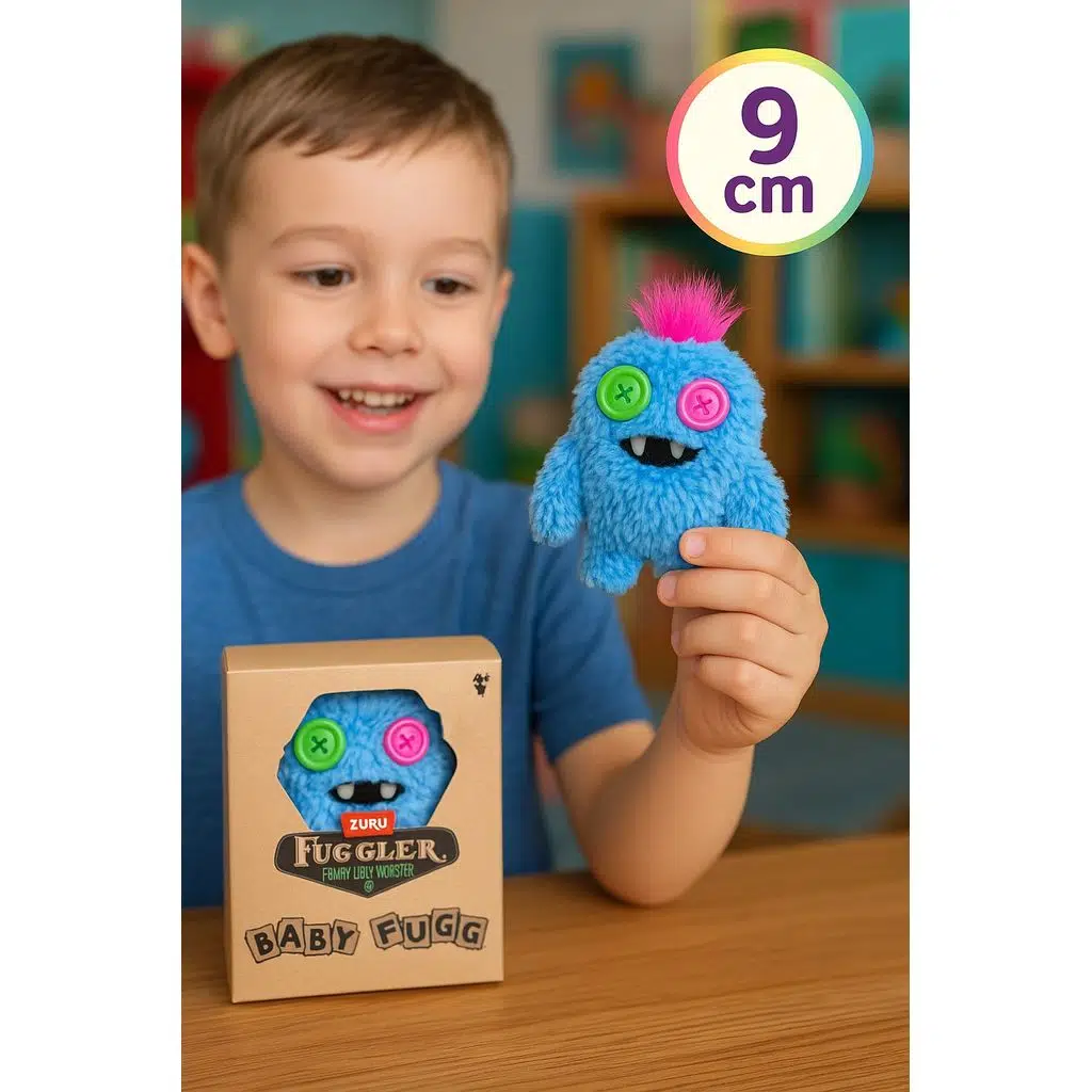 Mini Koleksiyonluk ZURU Fuggler Baby Fuggs Komik Çirkin Peluş Oyuncak Sasquoosh Mavi 9cm