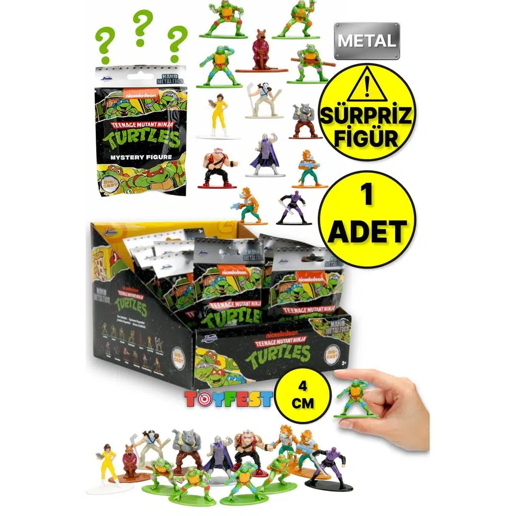 Nano Metalfigs Teenage Mutant Ninja Turtles Ninja Kaplumbağalar Sürpriz Figür Paketi - 1 Adet