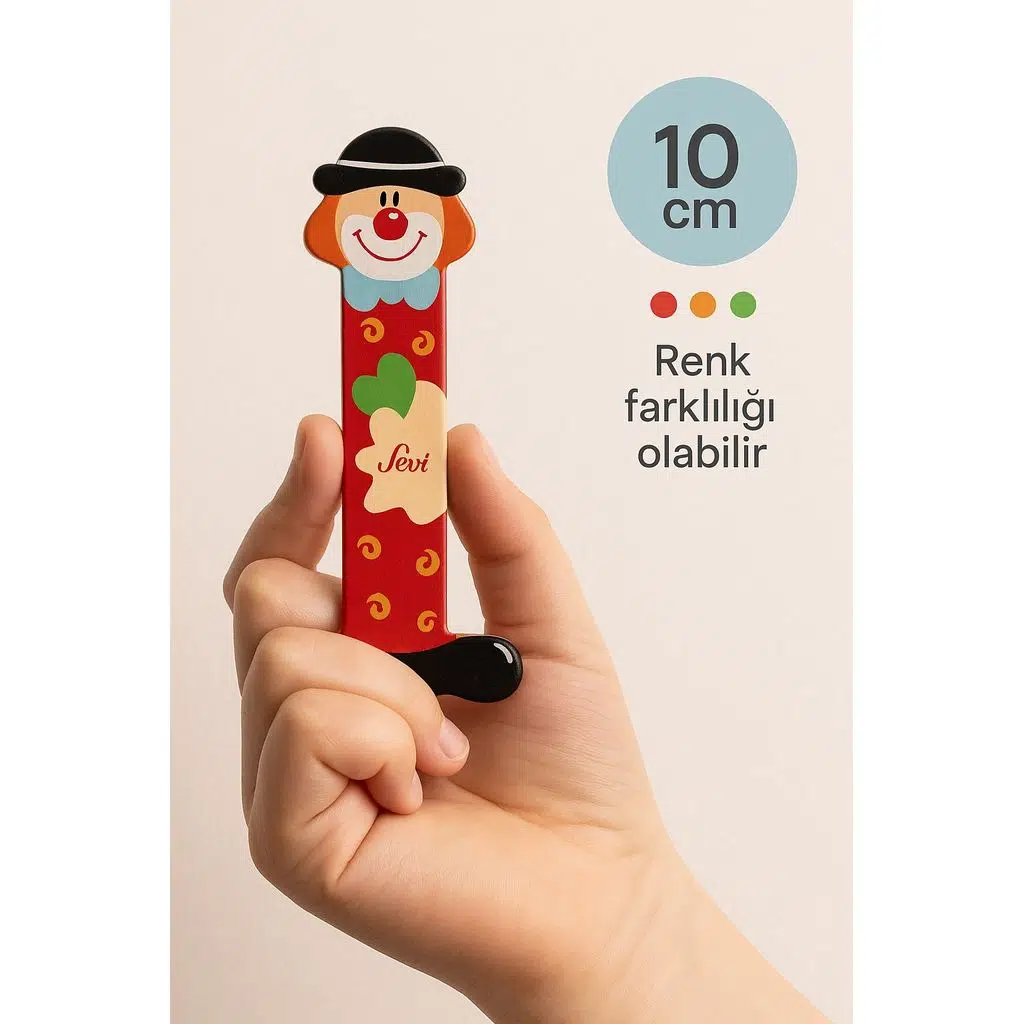 Palyaçolu Ahşap I Harfi - Renkli ve Eğlenceli Tasarım (10 cm)