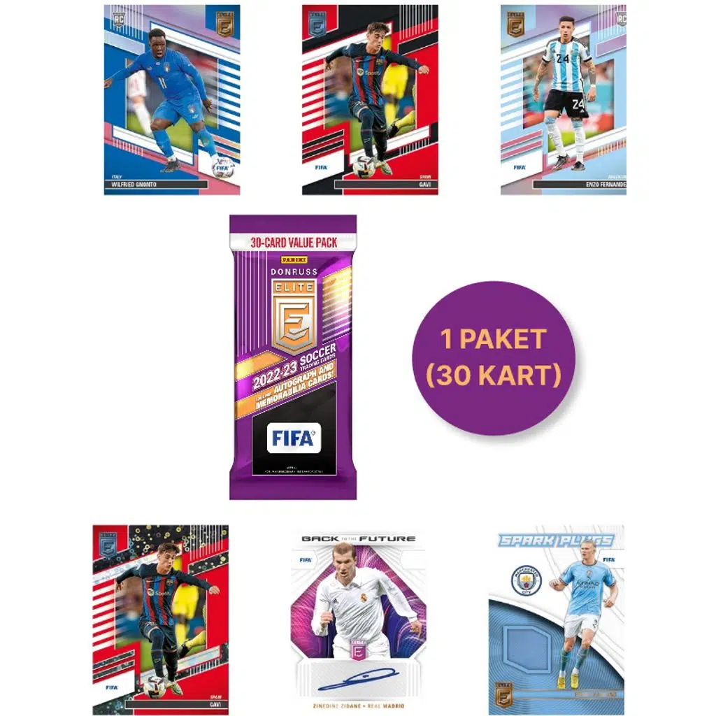 Panini 2022 - 23 Donruss Elite FIFA Futbolcu Kartları - Fat Pack - Özel Koleksiyon Serisi - 1 PAKET