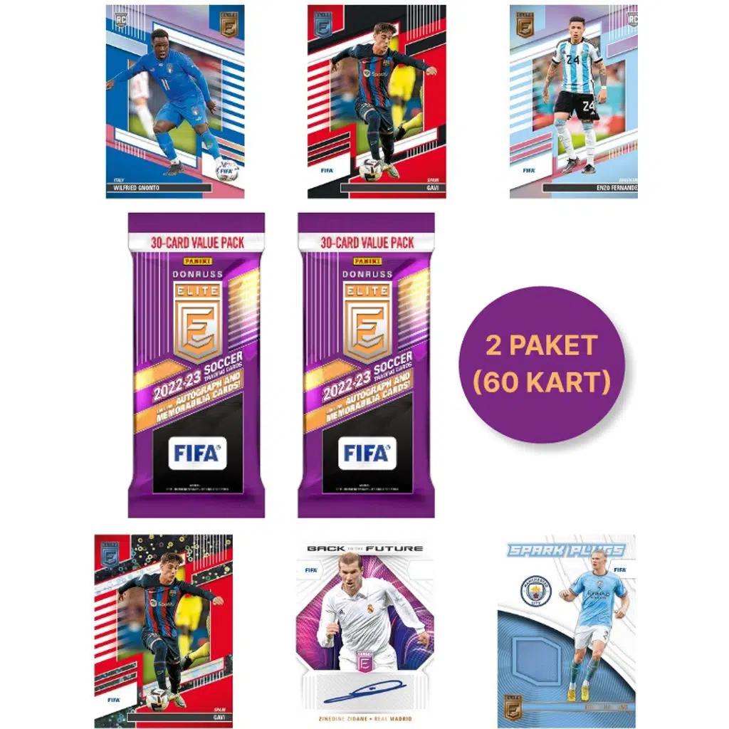 Panini 2022 - 23 Donruss Elite FIFA Futbolcu Kartları - Fat Pack - Özel Koleksiyon Serisi - 2 PAKET