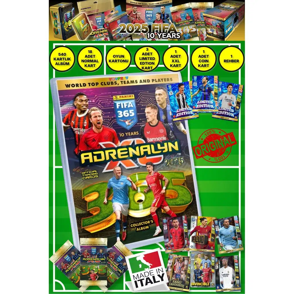 Panini Adrenalyn Fifa 365 - 2025 Tcg Mega Başlangıç Paketi Futbolcu Kartları Dergi Albümü