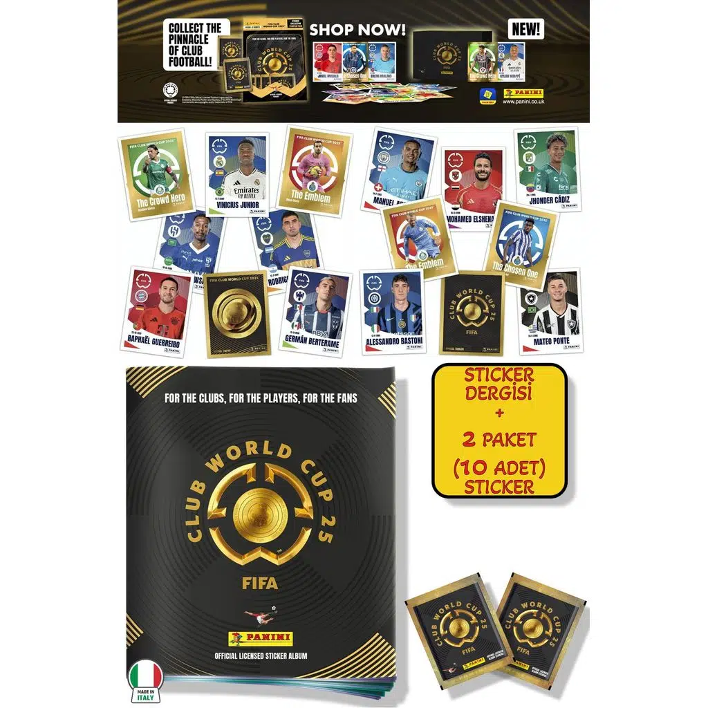 Panini America Club World Cup 2025 Albüm Major Futbol Klüplerler Dünya Kupası Sticker Dergisi