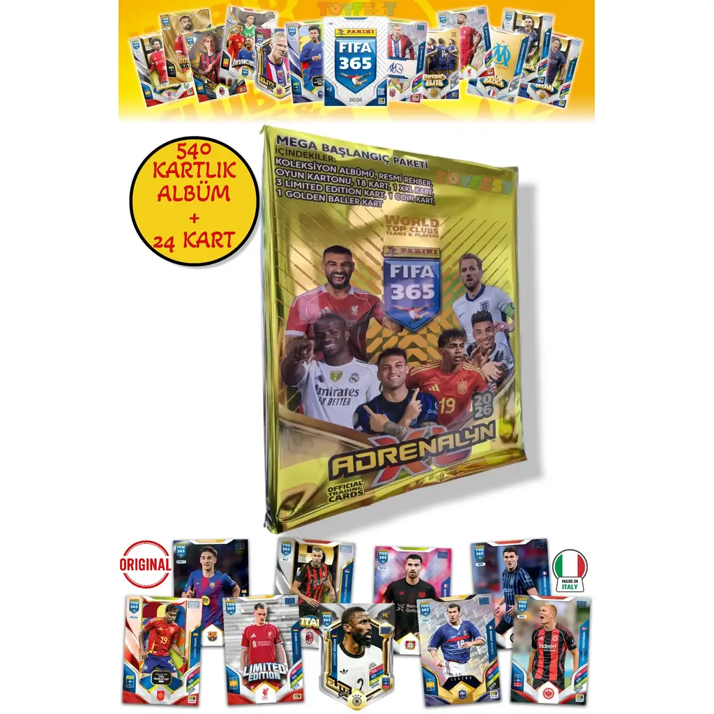 Panini Fifa 2026 Mega Başlangıç Paketi Dergi Albümü (18 Core 1 XXL 3 Limited 1 Coin 1 Golden Kart)