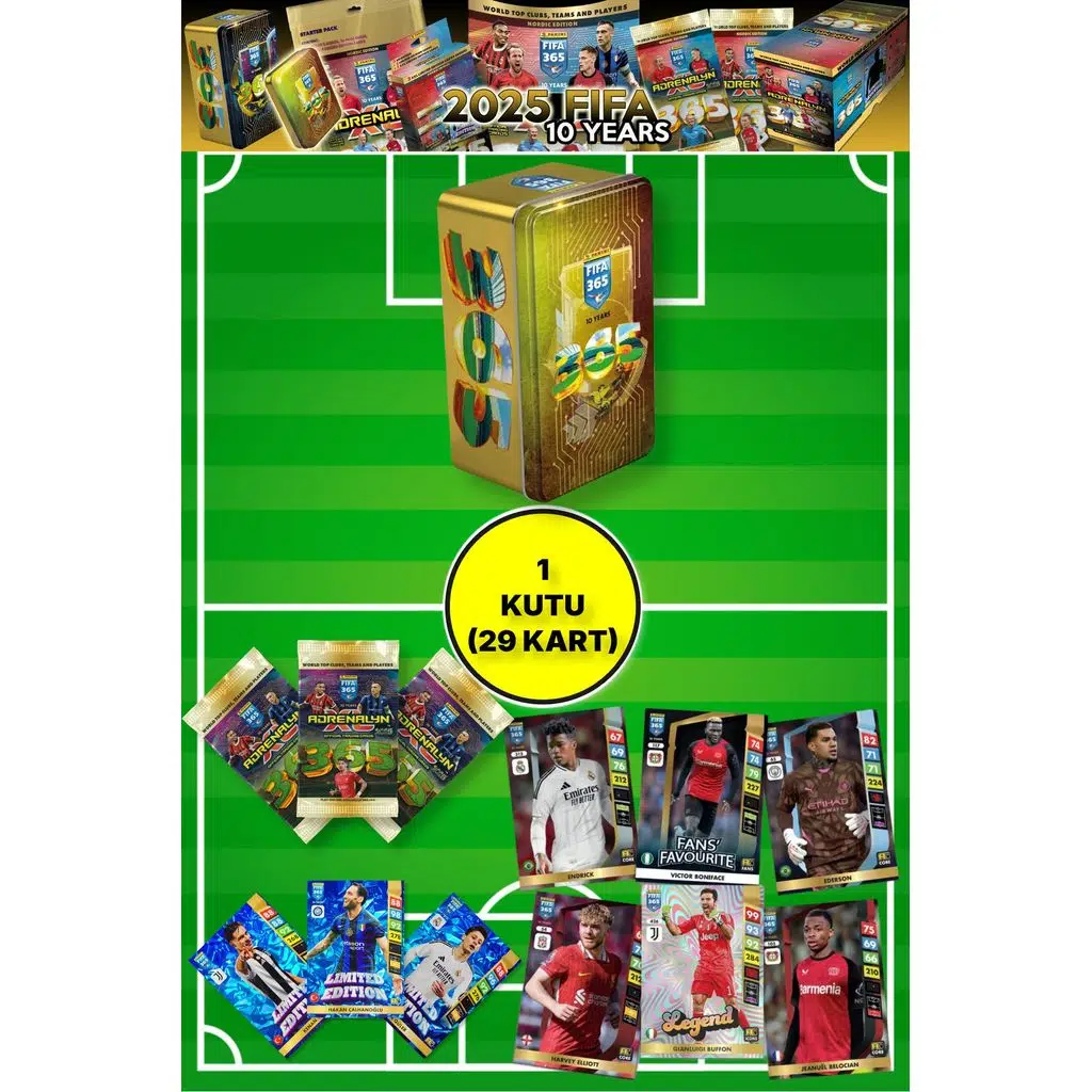 Panini Fifa 365 - 2025 Official TC Tin Box - Metal Kutulu Futbolcu Kartları ( 1 KUTU) MODEL 3