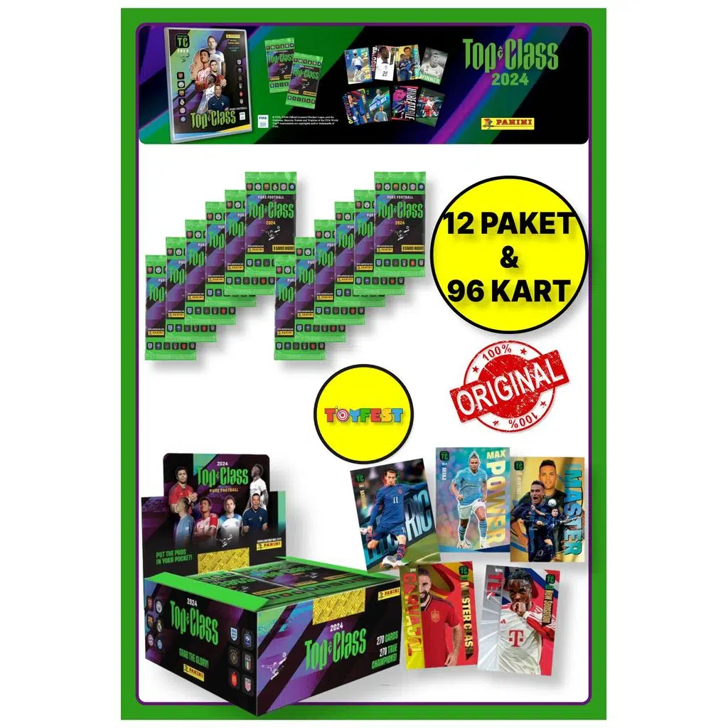 Panini Fifa Top Class 2024 Koleksiyonluk Futbolcu Kartları + 12 Paket (96 Adet Kart)
