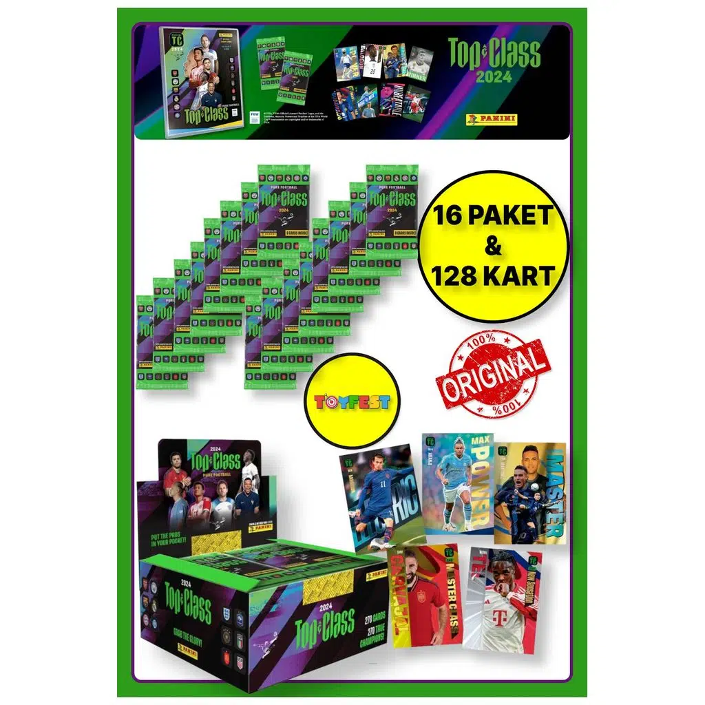Panini Fifa Top Class 2024 Koleksiyonluk Futbolcu Kartları + 16 Paket (128 Adet Kart)