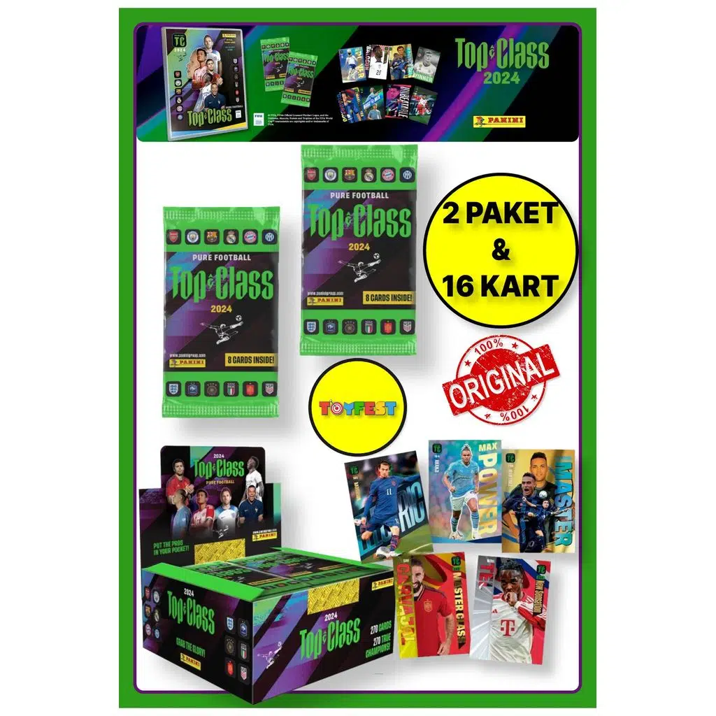 Panini Fifa Top Class 2024 Koleksiyonluk Futbolcu Kartları + 2 Paket (16 Adet Kart)