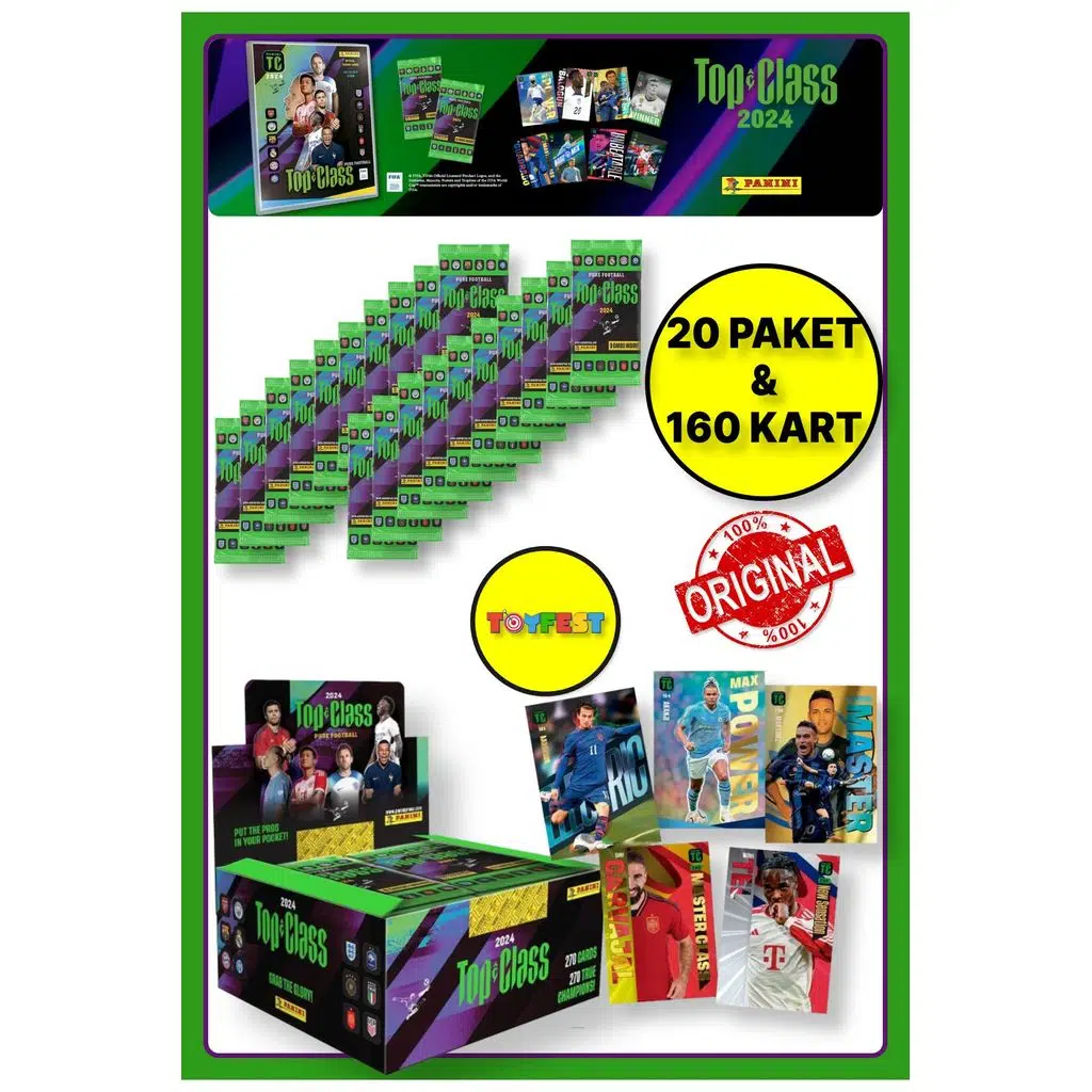 Panini Fifa Top Class 2024 Koleksiyonluk Futbolcu Kartları + 20 Paket (160 Adet Kart)