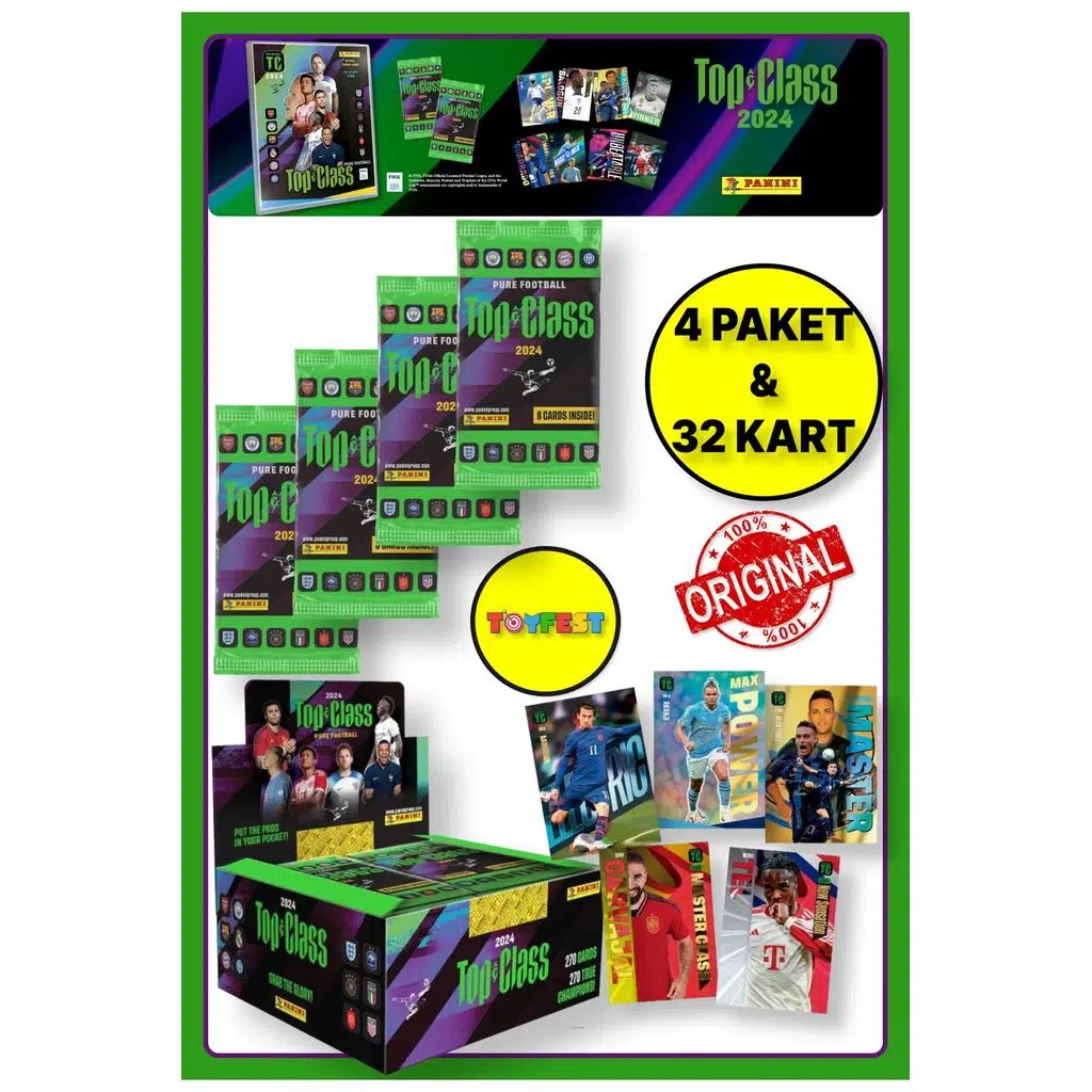Panini Fifa Top Class 2024 Koleksiyonluk Futbolcu Kartları + 4 Paket (32 Adet Kart)