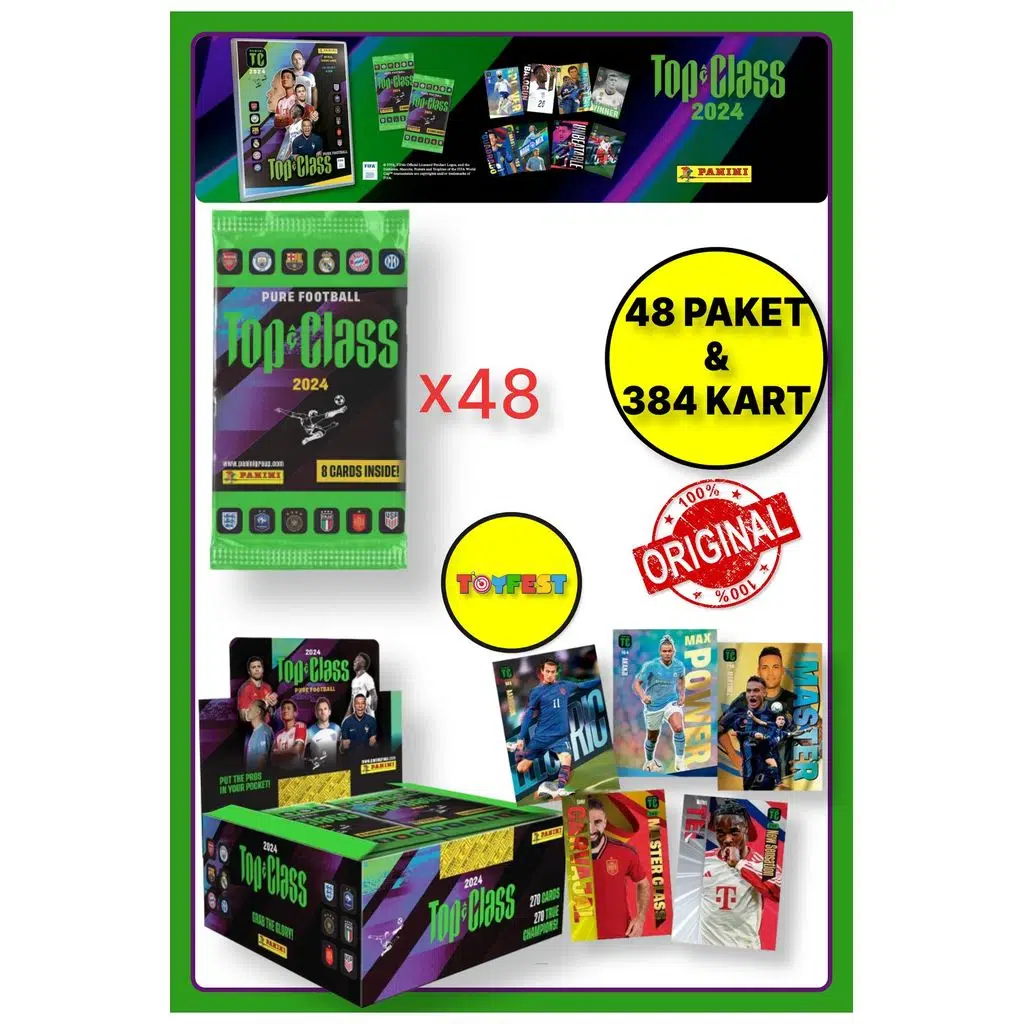 Panini Fifa Top Class 2024 Koleksiyonluk Futbolcu Kartları + 48 Paket (384 Adet Kart)