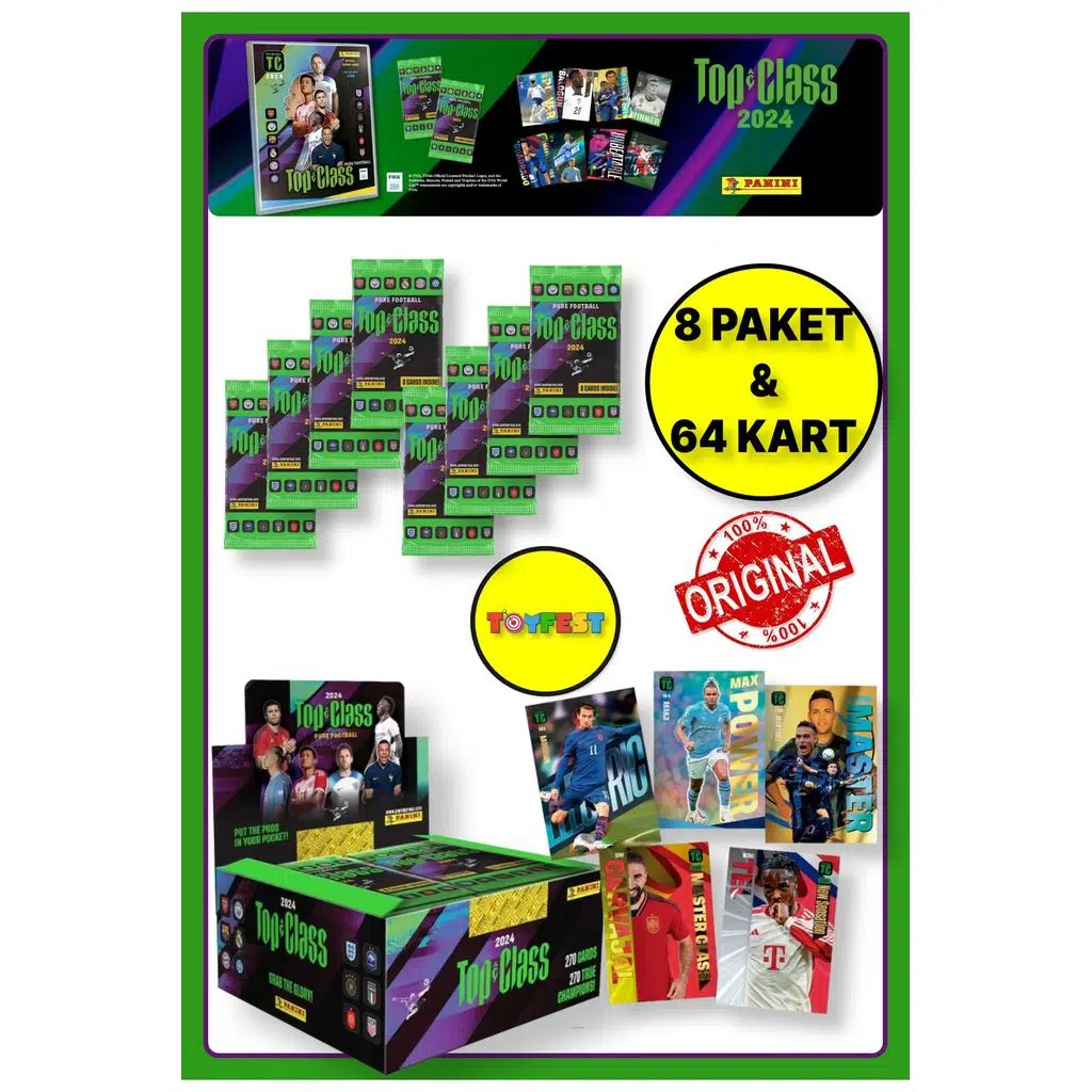 Panini Fifa Top Class 2024 Koleksiyonluk Futbolcu Kartları + 8 Paket (64 Adet Kart)
