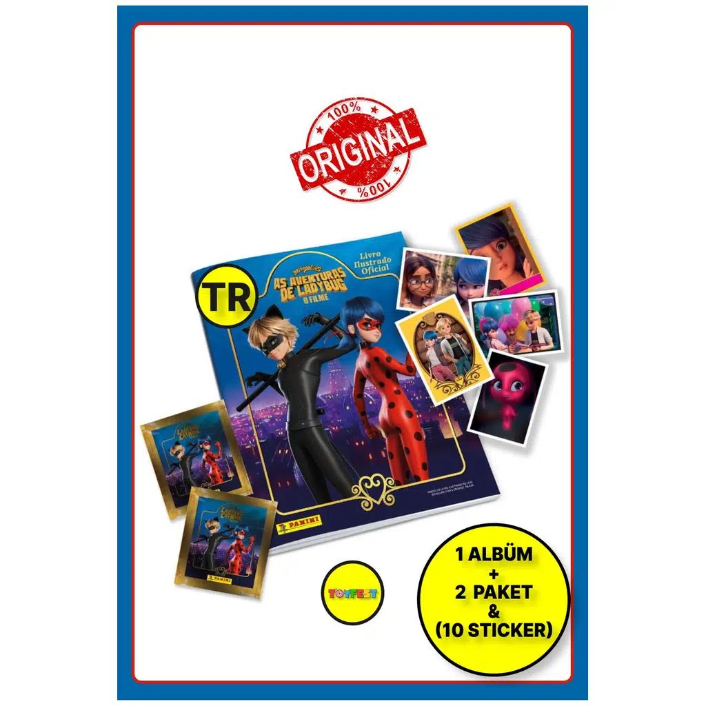 Panini Miraculous Mucize Uğur Böceği Sticker Çıkartma Albüm Dergisi + 2 Paket (10 Adet Sticker)