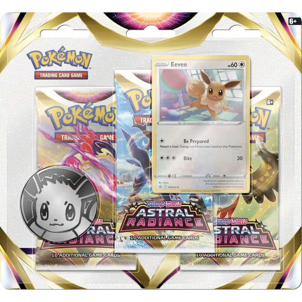 Pokémon TCG: Astral Radiance 3pk Booster - Styles May Vary ( 3 Paket + 1 Coin )