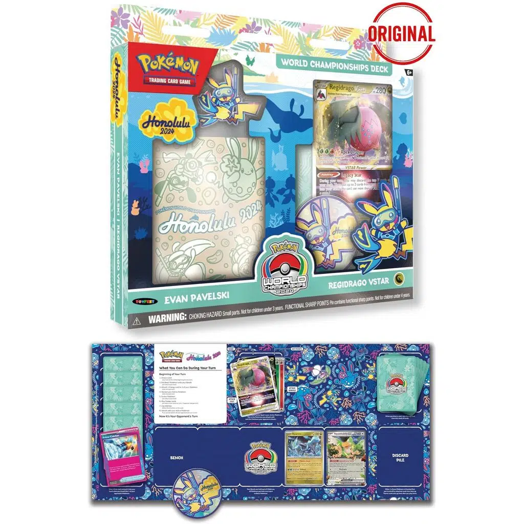 Pokémon Tcg 2024 World Championships Deck Evan Pavelski 60 Kart Pin Coin Oyun Matı Kutu