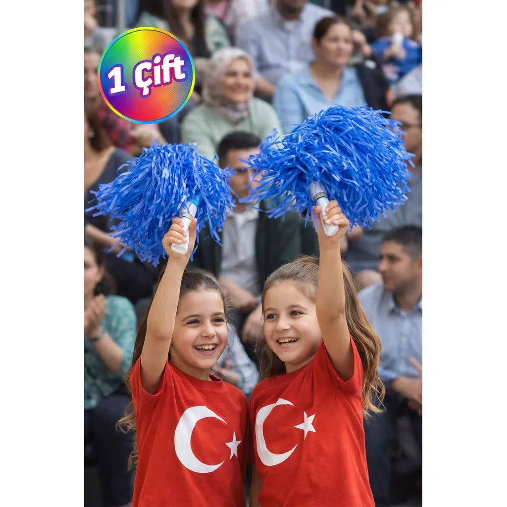 PonPon Mat Mavi Amigo Sopalı Dayanıklı Hafif Tezahürat Ponponu 1 Çift