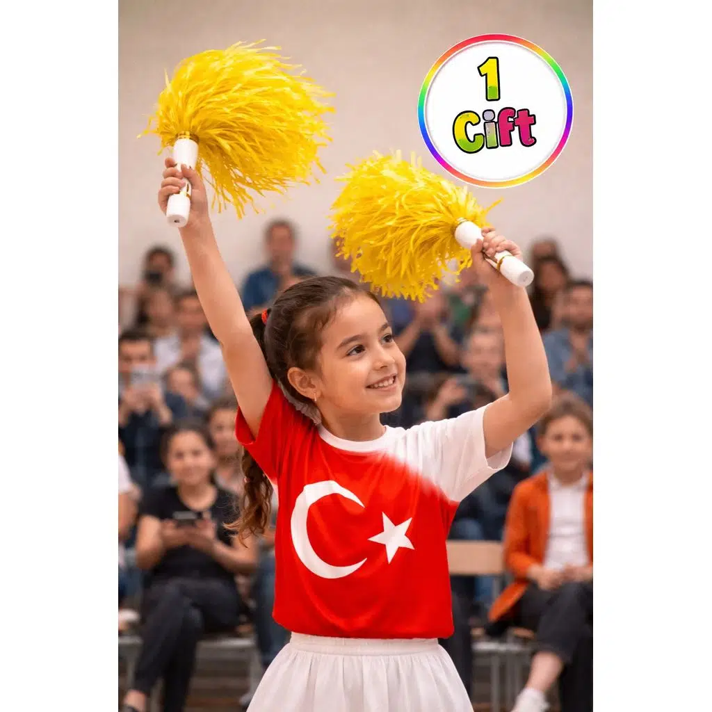 PonPon Mat Sarı Amigo Sopalı Dayanıklı Hafif Tezahürat Ponponu 1 Çift