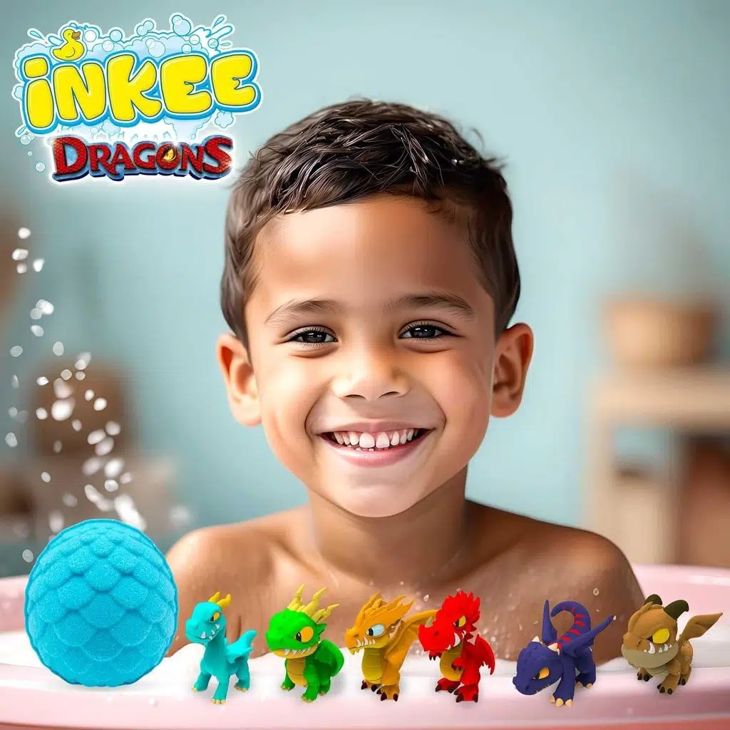 Ejderha Temalı INKEE Sürpriz Banyo Bombası Figürlü Dragons Oyuncağı 100 g 13x7,5x6 cm