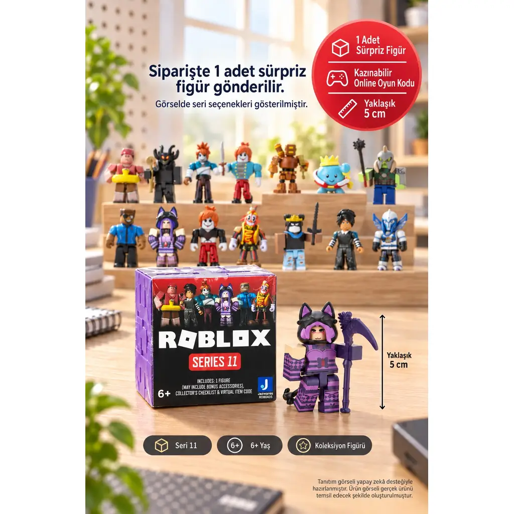 Roblox Seri 11 Sürpriz Figür Kazınabilir Online Oyun Kodlu Koleksiyon Oyuncağı 1 Adet 5 cm