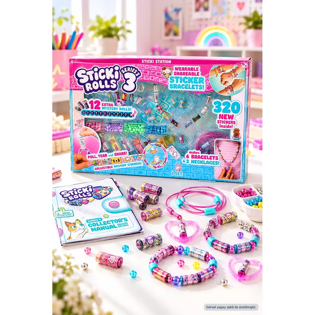 Sticki Rolls Series 3 Sticki Station Bileklik Kolye Yapım Seti 320 Sticker 144 Boncuk