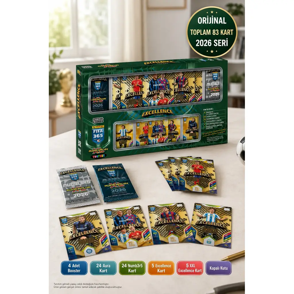 SINIRLI ADET!.. Panini FIFA 365 2026 Adrenalyn XL Excellence Box Aura Numb3r5 XXL Özel Koleksiyonu