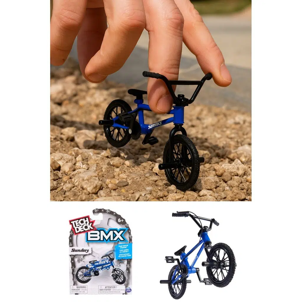 Tech Deck BMX Bisikleti Sunday Mavi Gerçek Metal Çerçeve Parmak Bisiklet Oyuncak Model 12