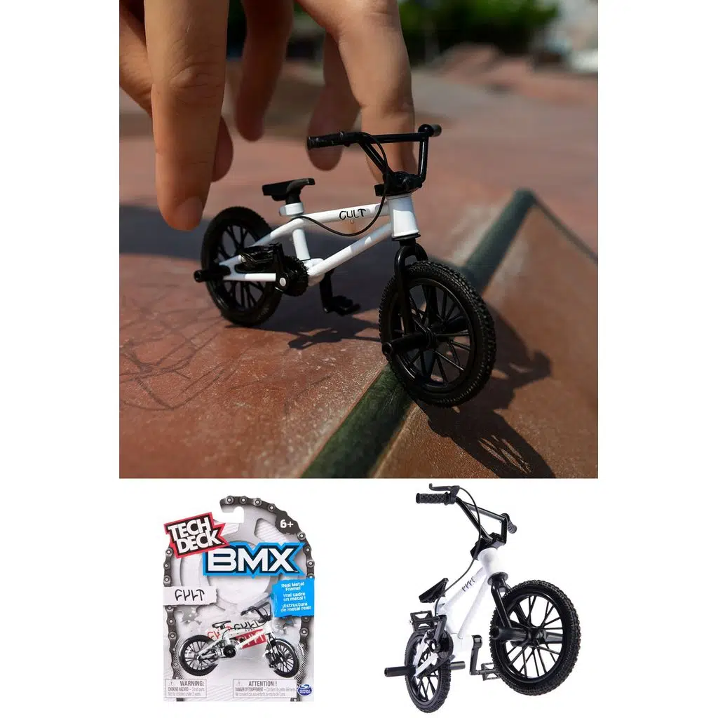 Tech Deck BMX Bisikleti Cult Beyaz Gerçek Metal Çerçeve Parmak Bisiklet Oyuncak Model 12