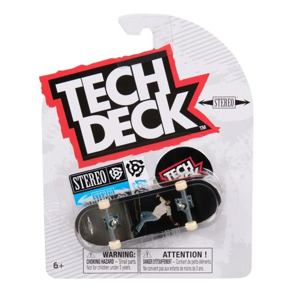 Tech Deck – Stereo – Siyah Zemin Kaykaycı Fotoğraf Grafik – Parmak Kaykay