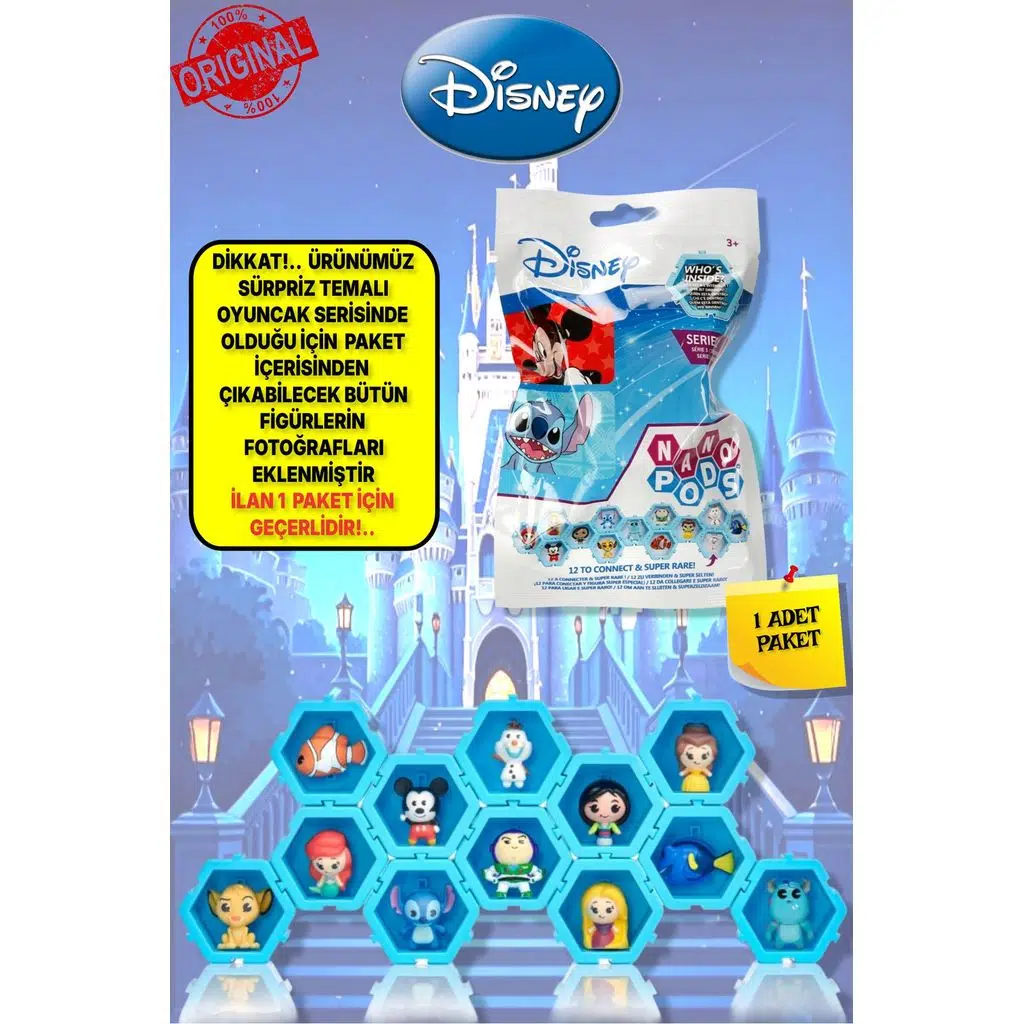 WIB Disney Pixar Nano Pods Blind Bag Sürpriz Figür - 1 ADET