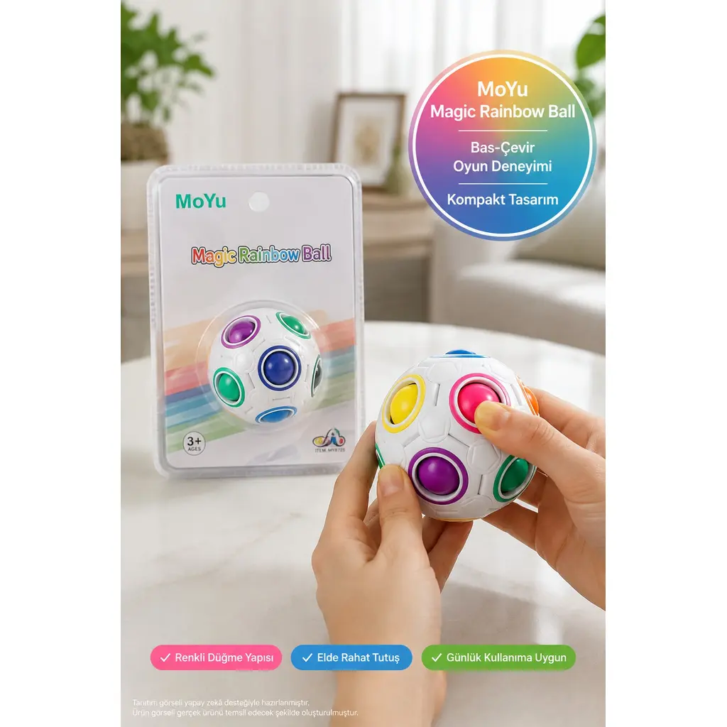 Zeka Topu Magic Ball 19 Toplu Gökkuşağı Renk Eşleştirme Bulmaca Beceri Oyunu